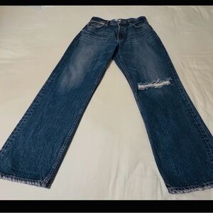 Moussy vintage high rise/wide leg/ straight fit blue jeans, used, see pics.